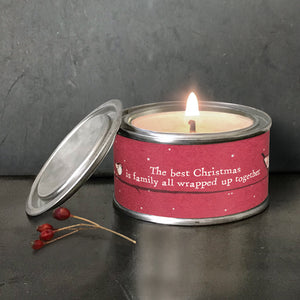 East of India scented candles with Red Festive label