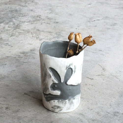 East of India running rabbit vase